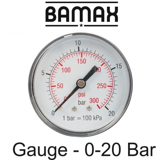 Pressure Gauge 0-20bar1/4rear 63mm D6314r20 Packaged